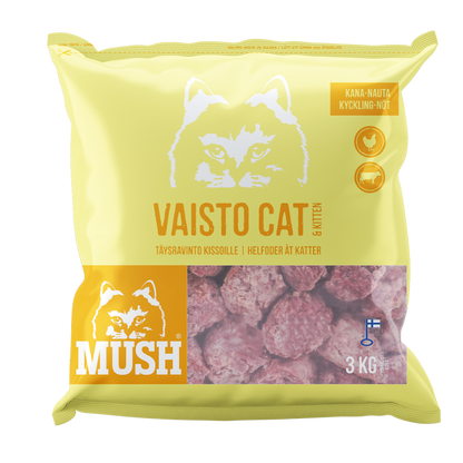 Mush Vaisto® Cat Gul (kyckling - Nöt)