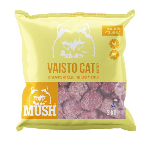 Mush Vaisto® Cat Gul (kyckling - Nöt)