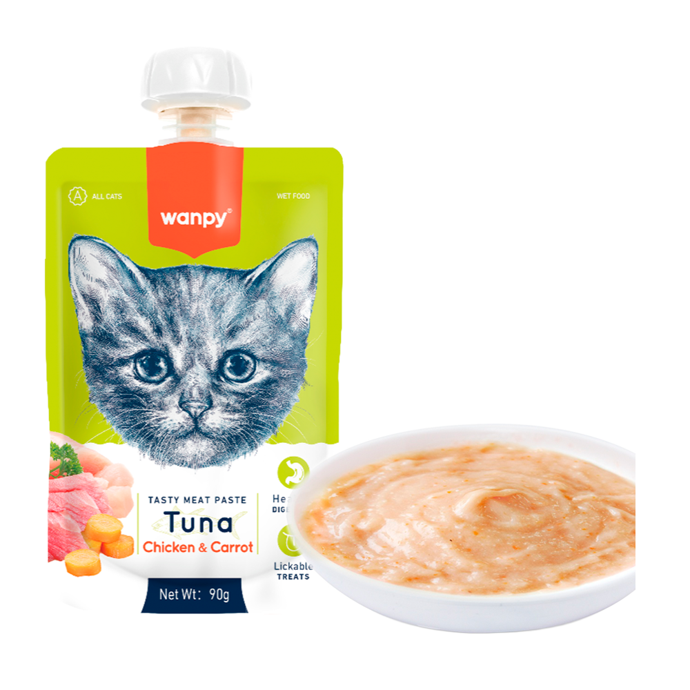 Wanpy Cat Tasty Meat Paste - Tuna With Chicken & Carrot - 90 G