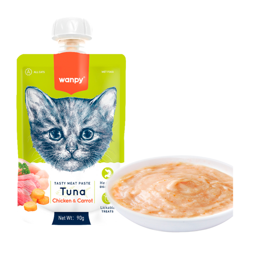 Wanpy Cat Tasty Meat Paste - Tuna With Chicken & Carrot - 90 G