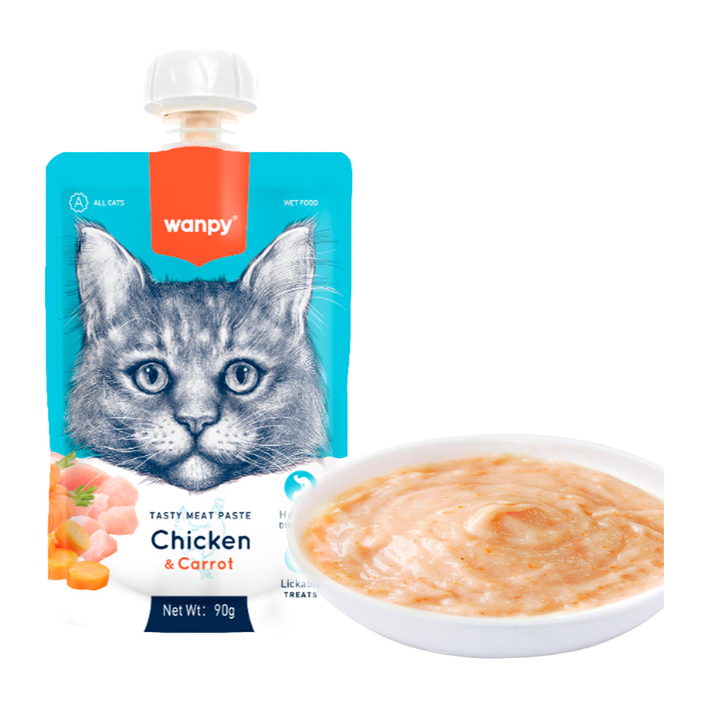 Wanpy Cat Tasty Meat Paste - Chicken & Carrot - 90 G