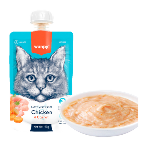 Wanpy Cat Tasty Meat Paste - Chicken & Carrot - 90 G