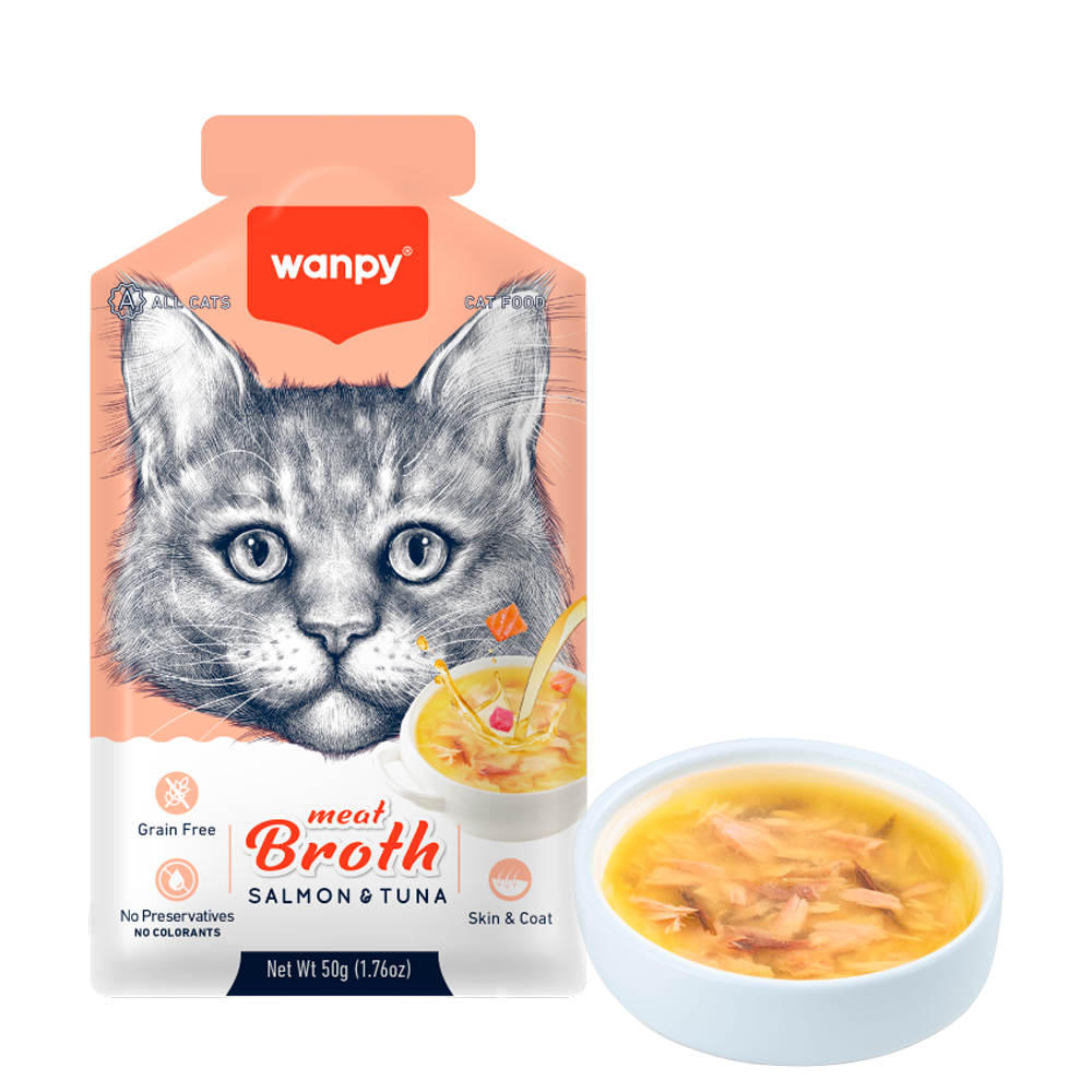 Wanpy Cat Meat Broth Tuna & Salmon - 50 G