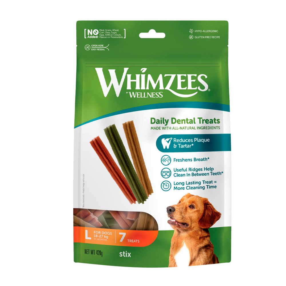 Whimzees Sticks L 7 ST - 420 G | Endast 149 kr! - Zoogiganten